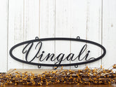 Custom Family Name Oval Metal Sign, Matte Black6.laser Cut, Steel, Name Sign, Custom Name Sign, Last Name, Laser Cut Metal Signs Custom Gift Ideas